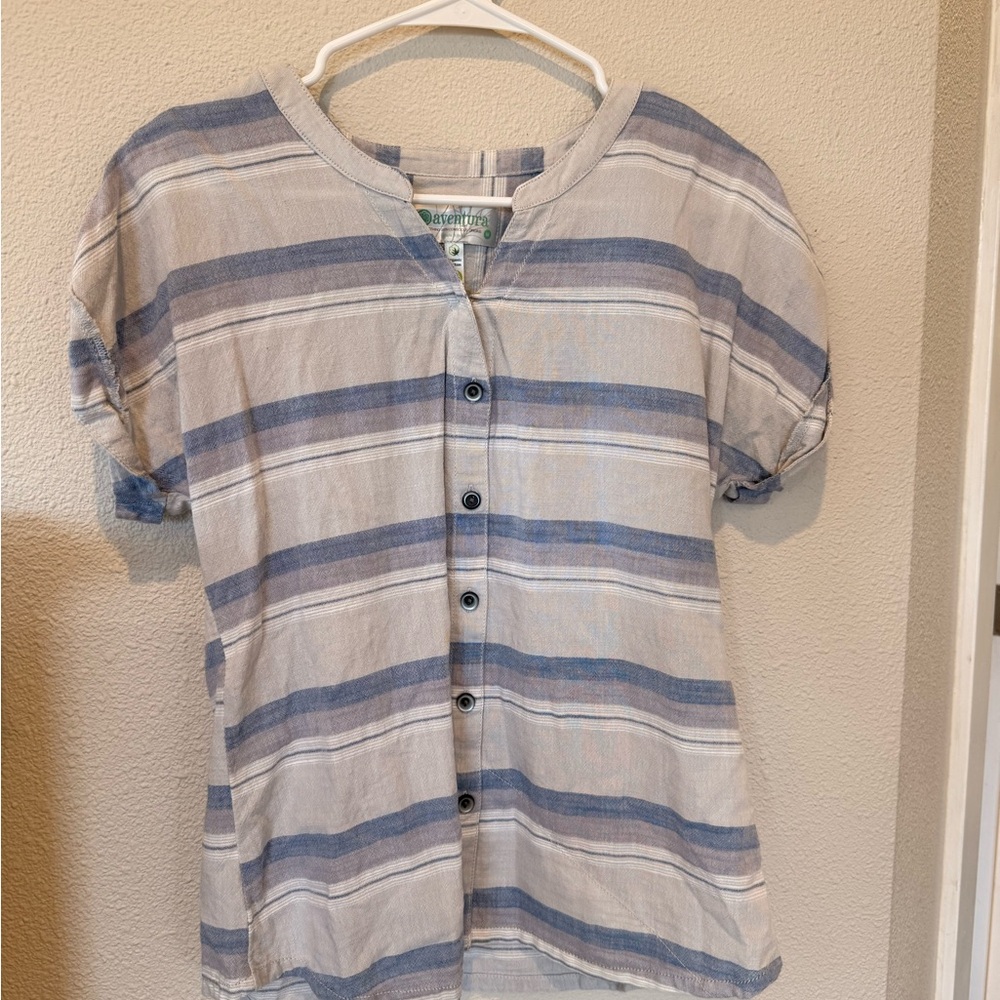 Aventura Blue and White Plaid Shirt